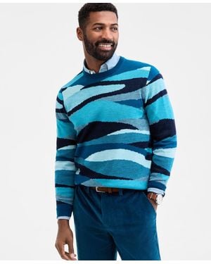 Club Room Abstract Crewneck Sweater - Blue