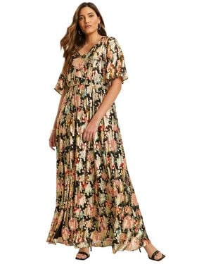 June + Vie June + Vie Plus Size June + Vie Metallic Printed Maxi Dress