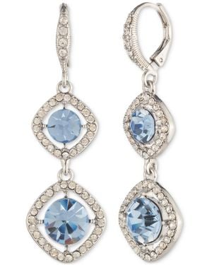 Givenchy Pave & Round Crystal Halo Double Drop Earrings - Blue