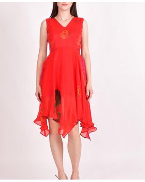 Ras Velvet Mini Wrap Dress - Blue