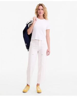 On 34th High-rise Utility Straight-leg Ankle Pants - White