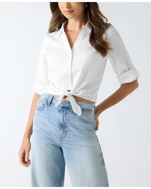 Guess Reeya 3/4-sleeve Poplin Top - Blue