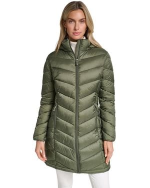 Charter Club Packable Hooded Puffer Coat - Green