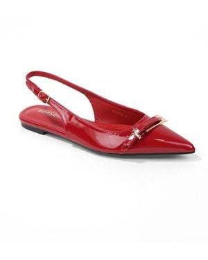 BERNESS Chantal Pointed Toe Slingback Flats - Red