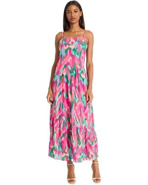 Donna Morgan Sleeveless Straight-neck Maxi Dress - Pink