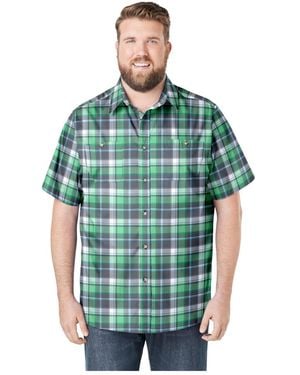 Kingsize Big & Tall Short-sleeve Plaid Shirt - Blue