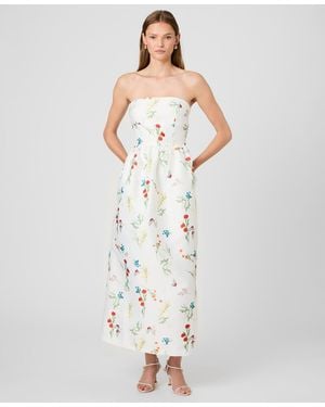 French Connection Strapless Printed Dress - White