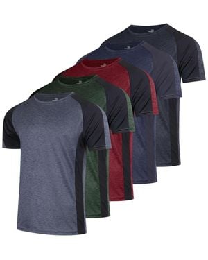 FURLING 4-way Stretch Workout Crew Neck T-shirts - Blue