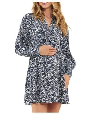 Ripe Maternity Maternity Thea Dress - Blue