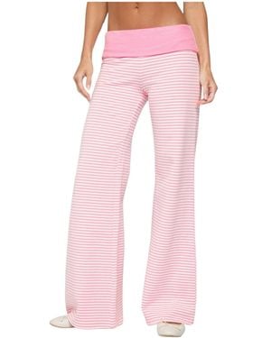 Edikted meggy Striped Wide-leg Low-rise Pants - Pink