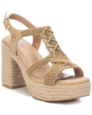 Xti Heeled Jute Platform Sandals By - Metallic