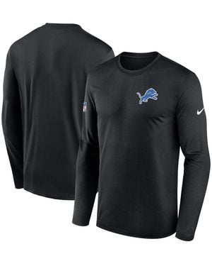 Nike Detroit Lions Legend Small Logo Performance Long Sleeve T-shirt - Black