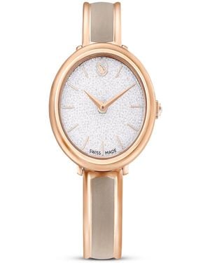 Swarovski Crystalline Swiss Metal Bracelet Bangle Watch 32 X 32mm - White