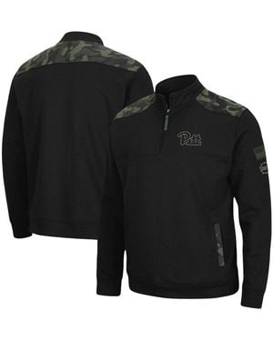 Colosseum Athletics Pitt Panthers Oht Military-inspired Appreciation Commo Fleece Quarter-zip Jacket - Black