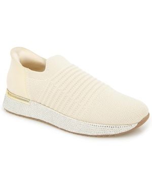 Kenneth Cole Cameron Ez On Knit Almond Toe Sneakers - White