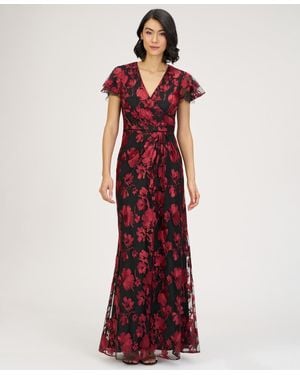 JS Collections Fauna V-neck Gown - Red