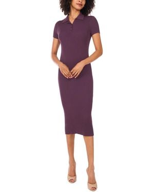 Vince Camuto Solid-color Collar Short-sleeve Dress - Red
