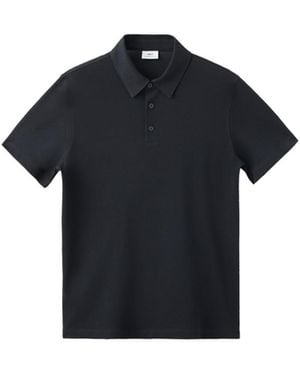 Mango Slim Fit Cotton Pique Blend Polo Shirt - Blue