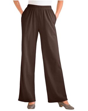 Woman Within Within Tall 7-day Knit Wide-leg Pant - Brown