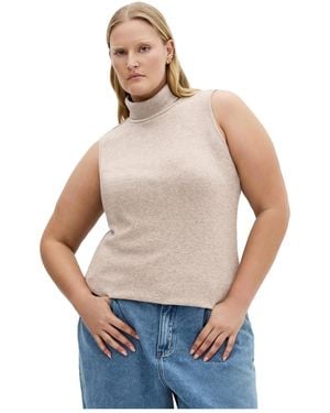 City Chic Plus Size Callie Turtleneck Sleeveless Stretch-knit Top - Blue
