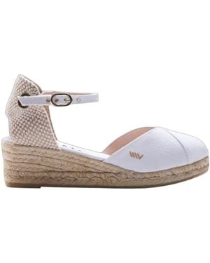 VISCATA Pubol Limited Edition Canvas Espadrille Wedges - White