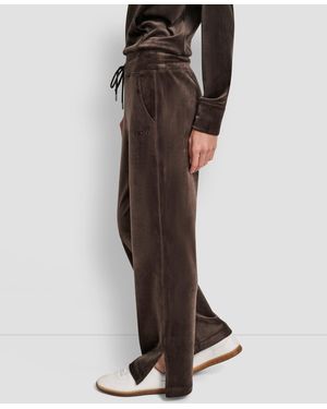 DKNY Hd Embroidery Logo Slit Track Pants - Brown
