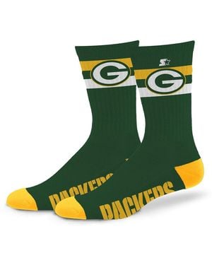 Starter And Green Bay Packers Team Color Two-stripe Crew Socks