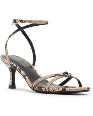Madden Girl Red Strappy Knot Stiletto Heel Dress Sandals - Metallic