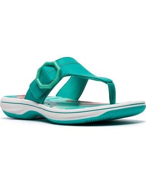 Clarks Breeze Cove Flip Flop Flats - Green