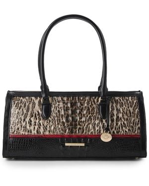 Brahmin Sophia Calgary Large Leather Satchel Handbag - Black