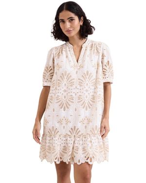 Phase Eight Liliana Puff-sleeve V-neck Floral Mini Dress - White