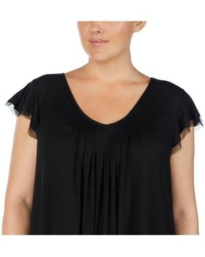 Ellen Tracy Plus Size Yours To Love Short Sleeve Top - Black