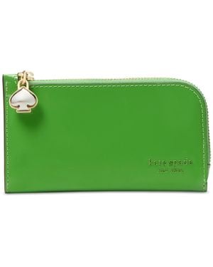 Kate Spade Devin Patent Leather Small Bifold Wallet - Green