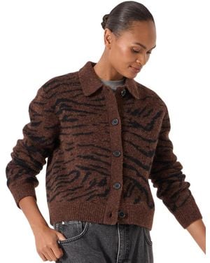 Hush Wool Blend Jacquard Shirt Jacket - Brown