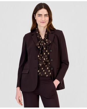 Anne Klein Three-button Notched-collar Blazer - Brown