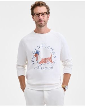 Club Room Long-sleeve Cotton Hound Dog Graphic Sweatshirt - White