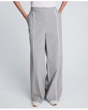 Kenneth Cole Piping Detail Wide-leg Pants - Gray