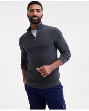 Club Room Quarter-zip Sweater - Blue