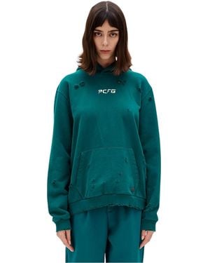 Pcfg Cotton Destroyed Hoodie - Blue