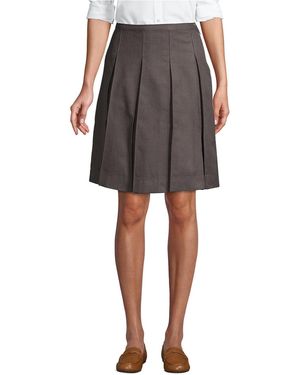Lands' End Box Pleat Skirt Top Of Knee - Gray