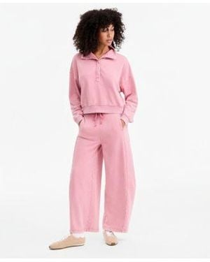 And Now This Now This Fleece High Rise Drawstring Pants Macys Exclusive - Pink