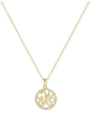 Giani Bernini Cubic Zirconia Pave Monogram X Pendant 18" Necklace - Metallic