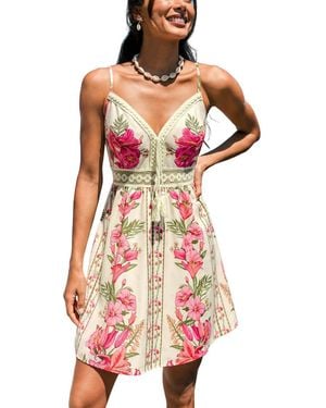 CUPSHE Sweet Blossom Floral Mini Beach Dress - Red