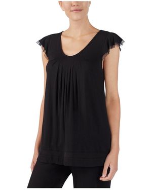 Ellen Tracy Yours To Love Short Sleeve Top - Black
