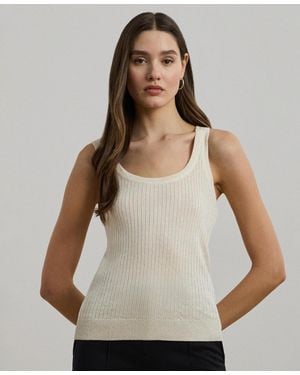 Ralph Lauren Rib-knit Linen-blend Sweater Tank Top - Multicolor
