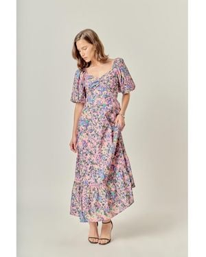 English Factory Open Back Tie Maxi Dress - Multicolor