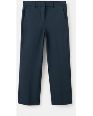 Mango Straight-cut Crop Pants - Blue