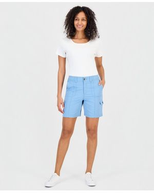 Style & Co. Mid Rise Comfort-waist Cargo Shorts - Blue