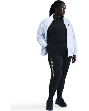 Nike Plus Size Sportswear Club Fleece Mid-rise Graphic Pants - Blue