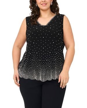Msk Plus Size Embellished Blouse - Black